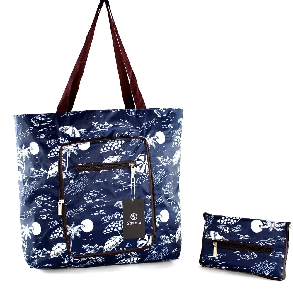 Foldable Tote Bag for Women-Top zipper Closure Premium Quality Lightweight NEW